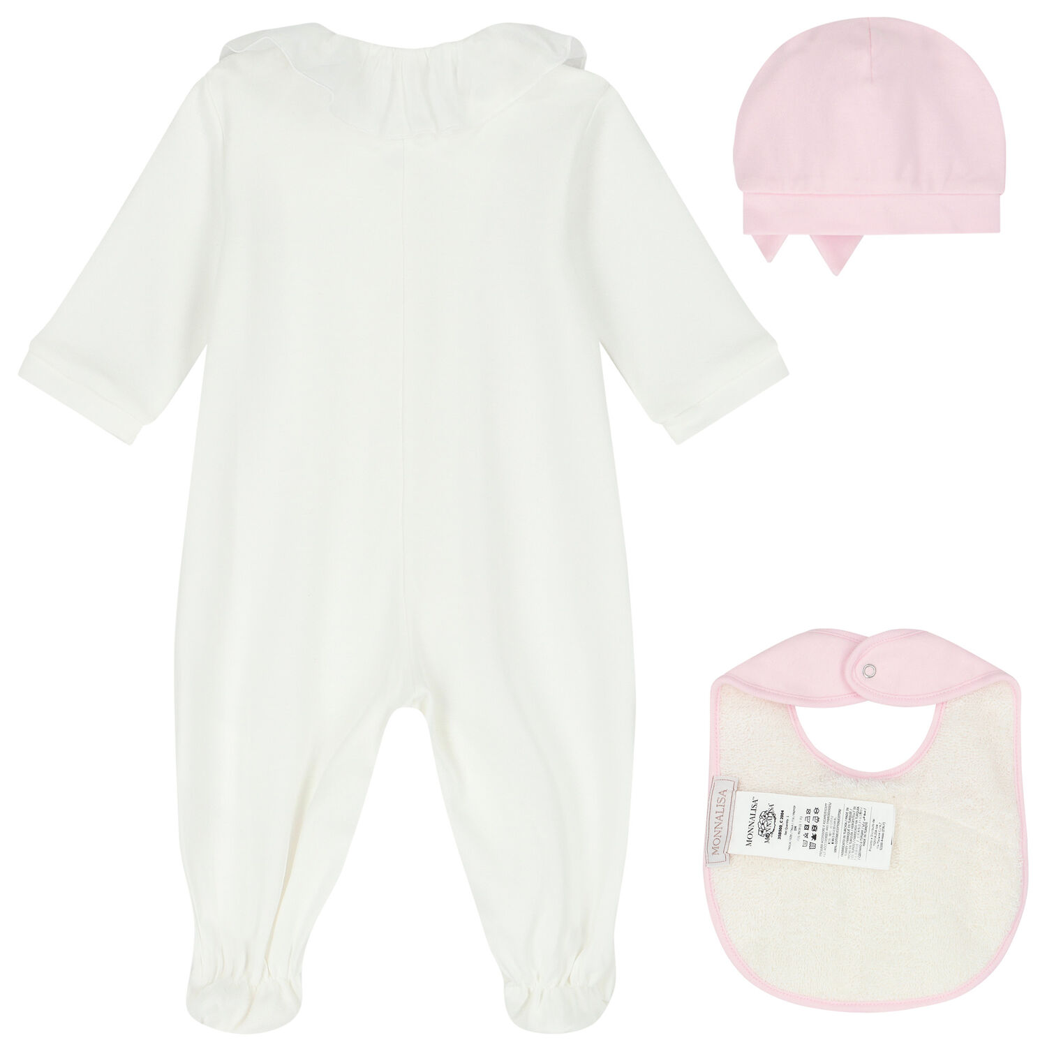 Baby Girls Ivory & Pink Babygrow Gift Set, 1, hi-res